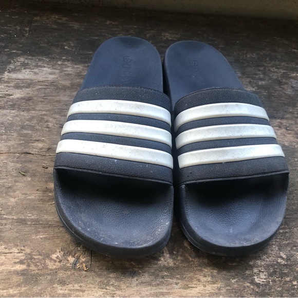 adidas Adilette Men's Cushioned Cloudfoam Plus Comfort Slides Black Sz 11 - Picture 2 of 10